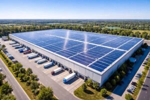 fotowoltaika na dachu hali przemysłowej